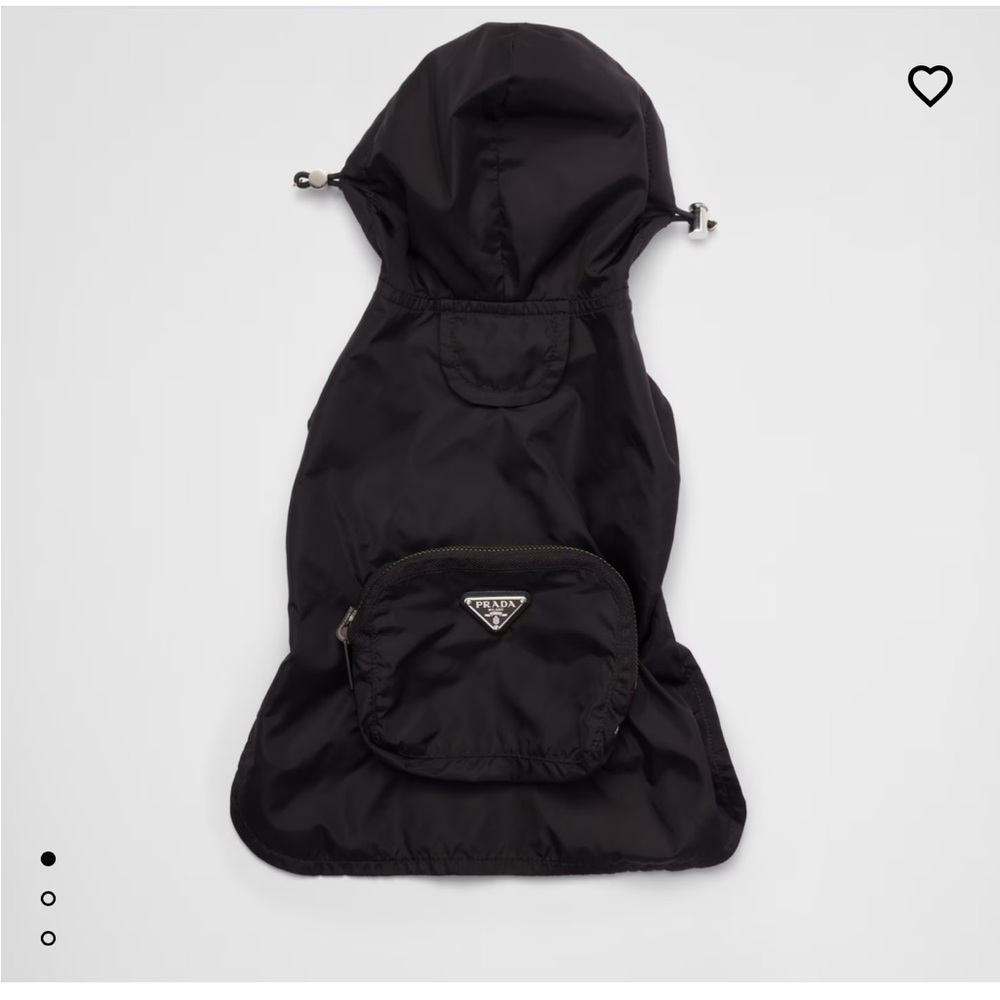 Prada Black Hooded Dog Coat